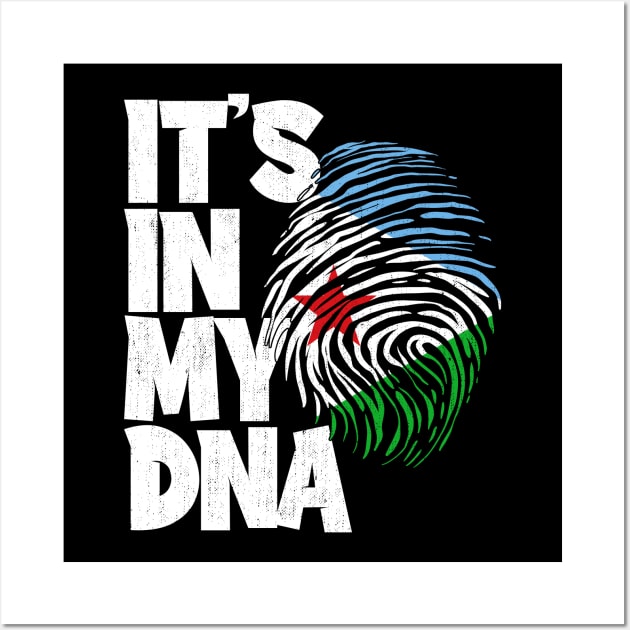 IT'S IN MY DNA Djibouti Flag Men Women Kids Wall Art by simonStufios